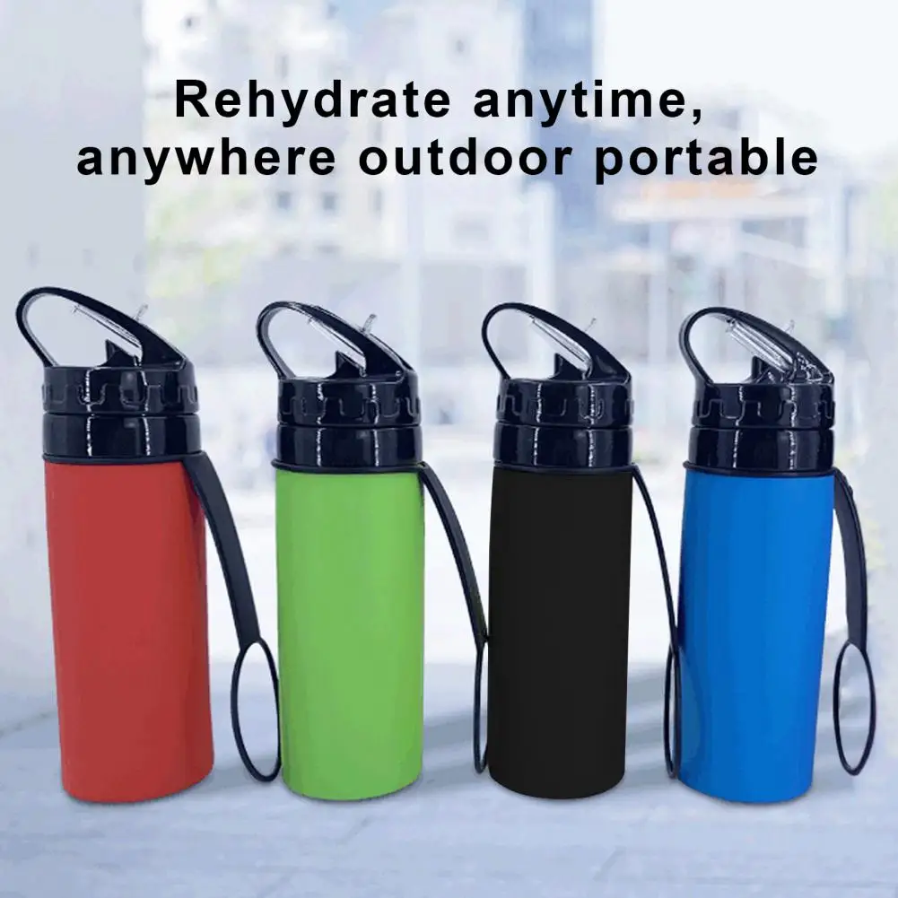 450ml Collapsible Water Bottle BPA Free Food Grade Leak Resistant Portable Travel Sports Foldable Water Bottle