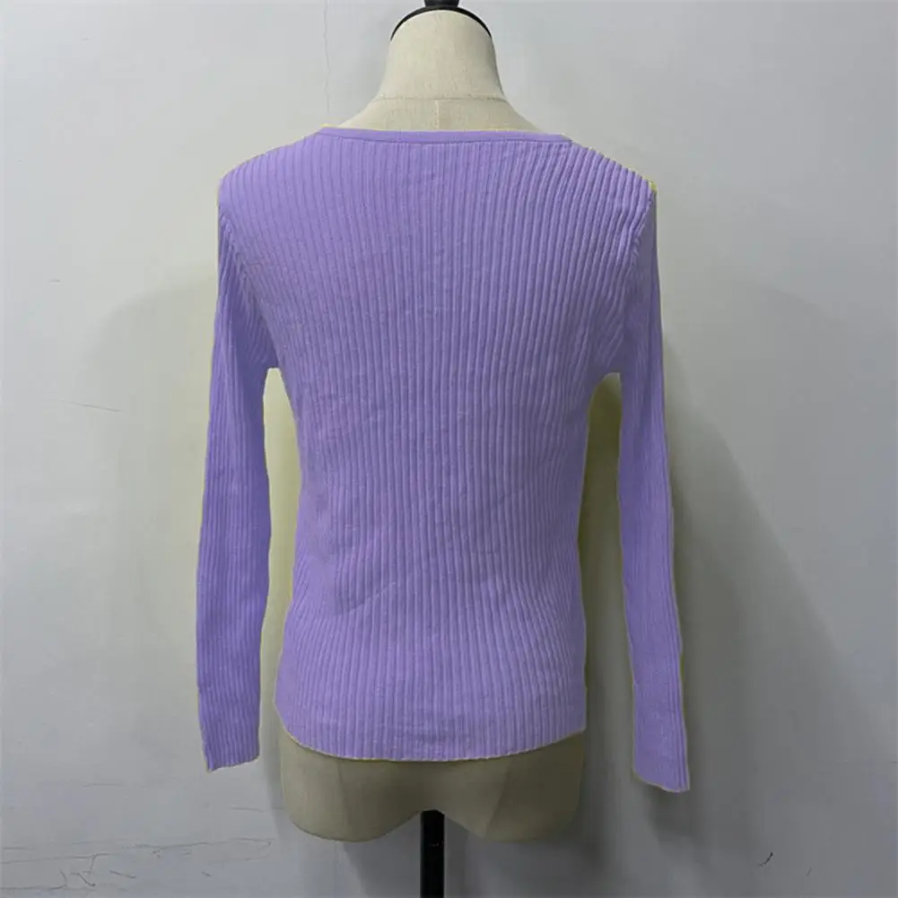 

Autumn Sweater Breathable Ladies Sweater Skin-Touch Warm Stylish Solid Color Buttons Knitted Sweater Coat