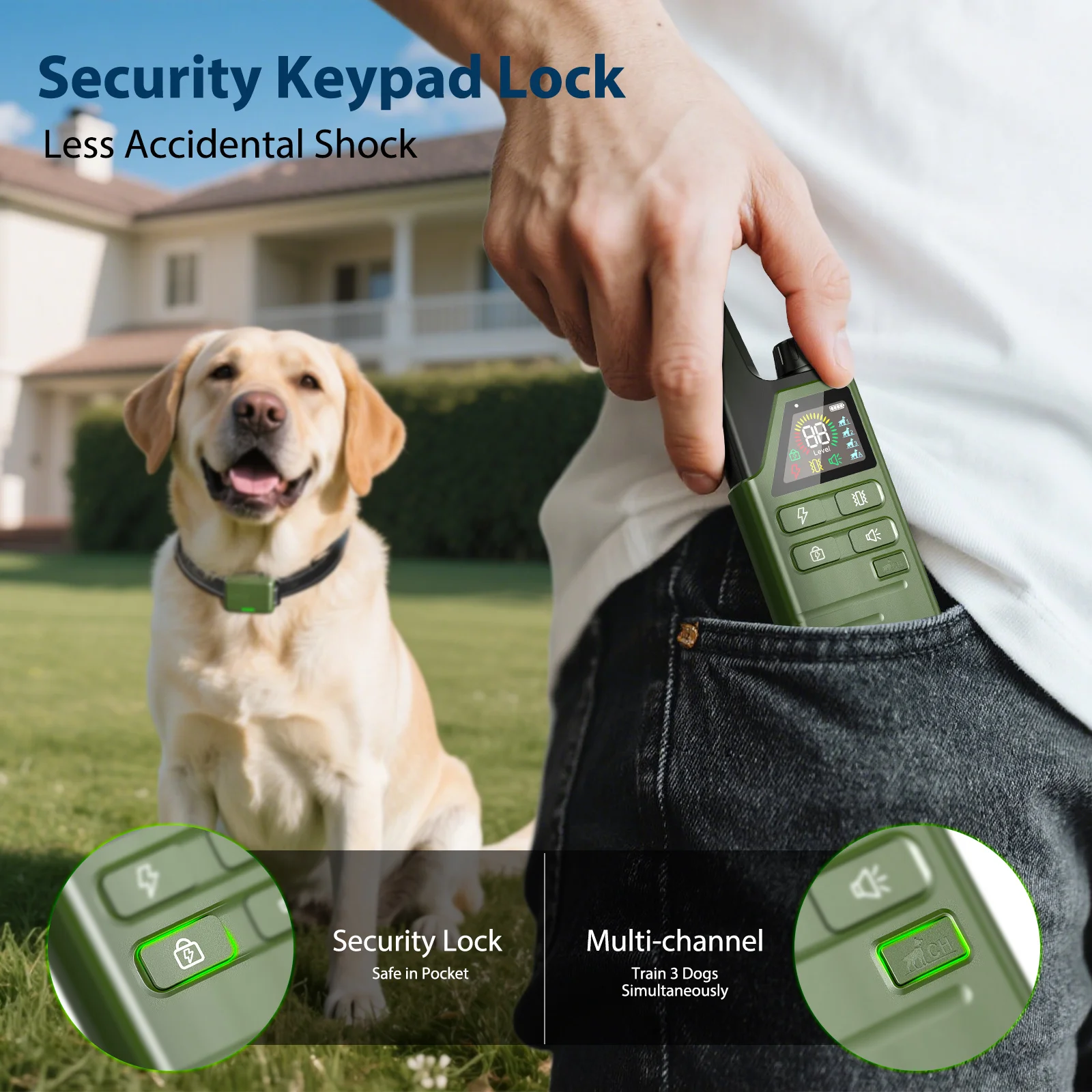 Waterproof Dog Training Collar With Remote And Lcd Display_voghion.com