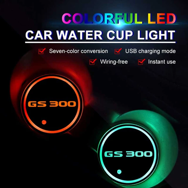 Leuchtende benutzer definierte Logo Auto Wasser becher Untersetzer Halter 7  bunte LED-Atmosphäre Licht USB-Aufladung für Lexus gs300 Zubehör -  AliExpress