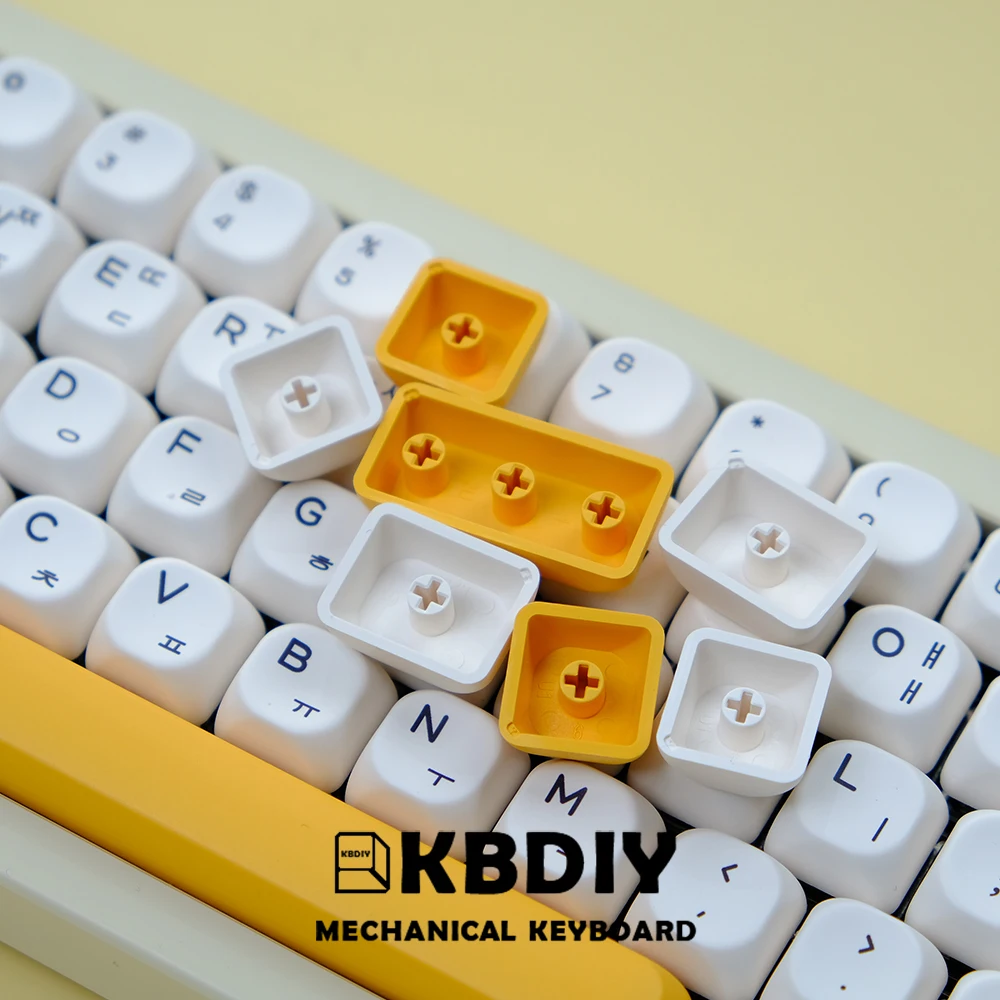 KBDiy Korean PBT Honey Milk Keycaps for Mechanical Keyboards MAC KOA Profile Japanese Russian Keycap Custom ISO 7U 137 Key Caps