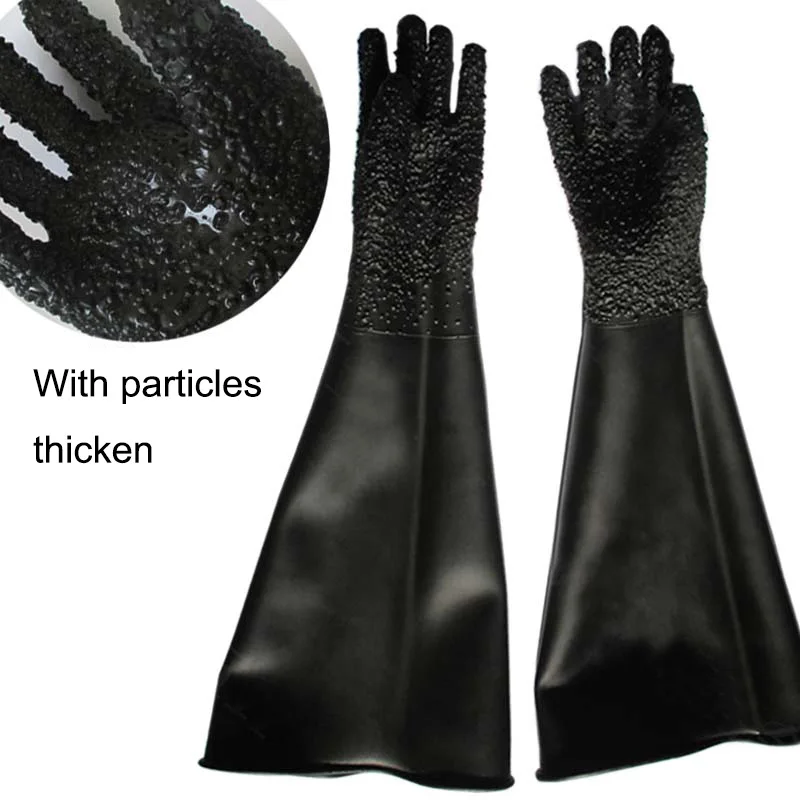 Sandblasting Gloves Sandblasting Rubber Gloves High-pressure Long Thicken Particles Wear-resistant Acid Alkali Resistant
