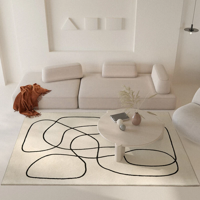 

Large Area Living Room Carpet Geometric Lines Minimalist Bedroom Rug Lounge Sofa Children's Play Mat Non-slip Customizable ковер