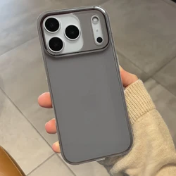 Ultra Thin HD Transparent Crystal Case - Simple Plain Color Hard Armor Cover - iPhone 15 Plus (Black)