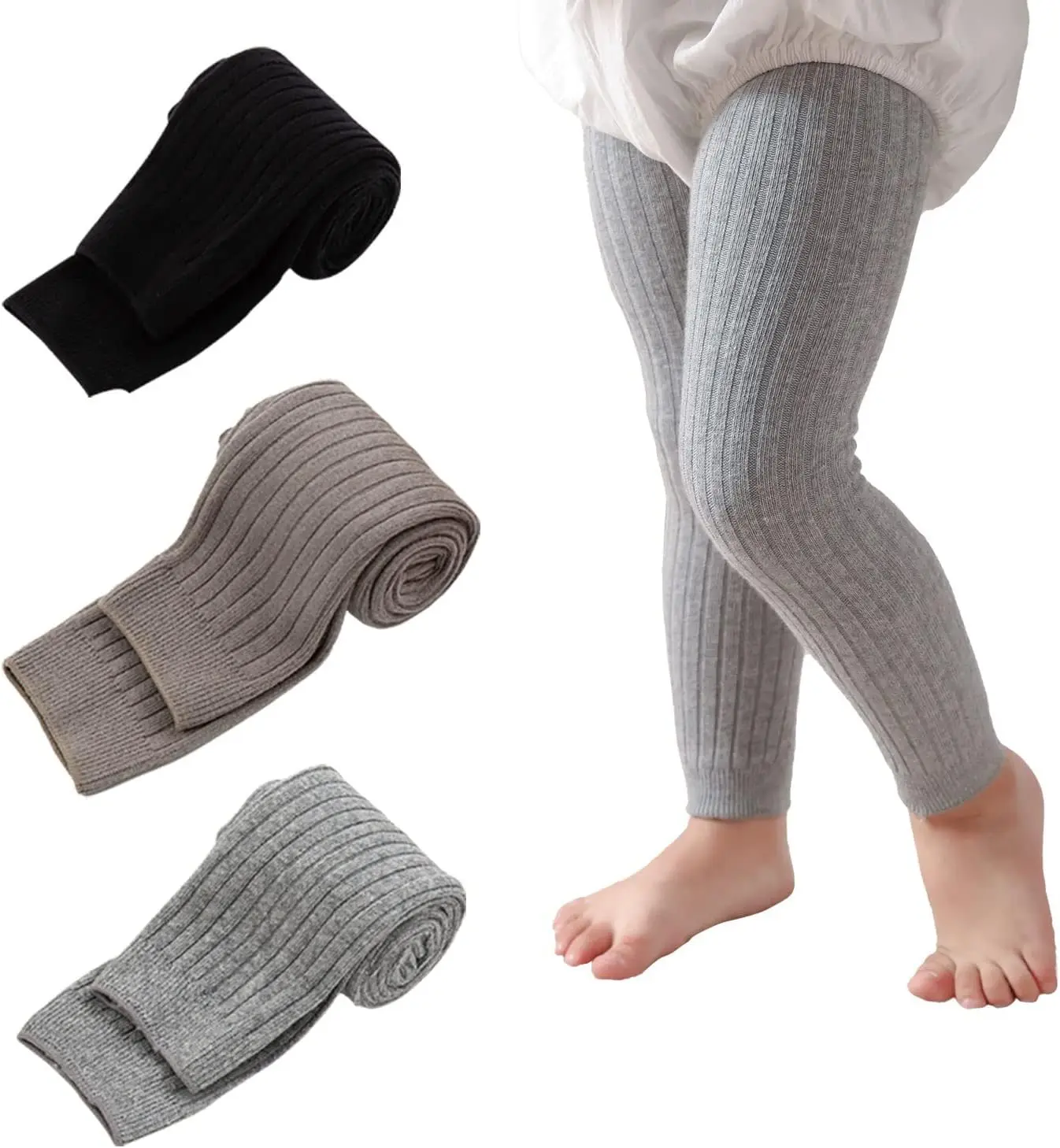 Baby Girl Tights Cable Knit Footless Leggings Stockings Solid Cotton Pantyhose for Infant Toddler 0-6T kids pantyhose toddler tights