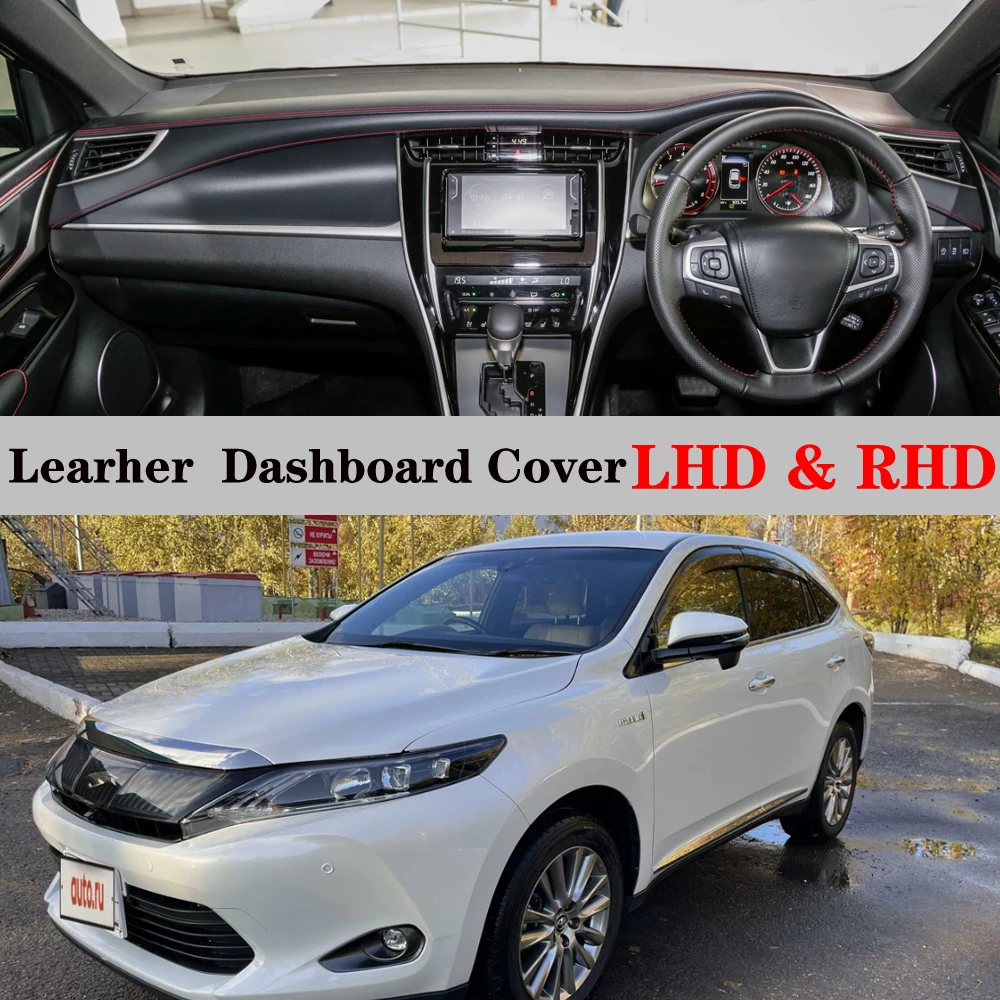Dashboard Dash Mat Cover PU Leather Pad Sunshade Anti-UV Car Accessories For Toyota Harrier XU60 G3 2013 2014 2015 -