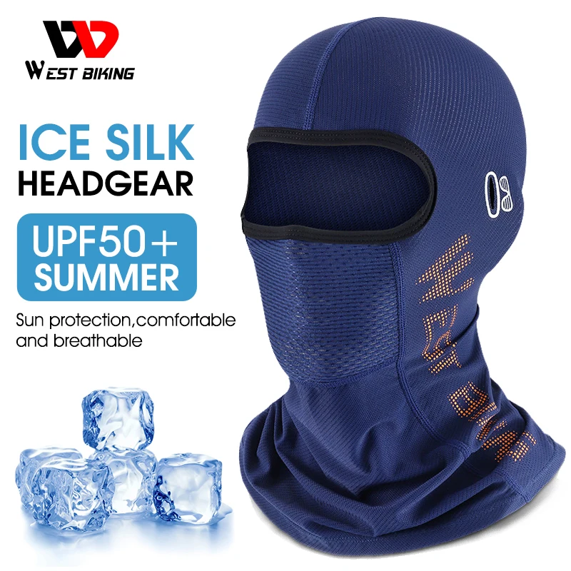 WEST BIKING Cool Men s Hat Summer Anti UV Full Face Cover Motorcycle Balaclava Ice Silk