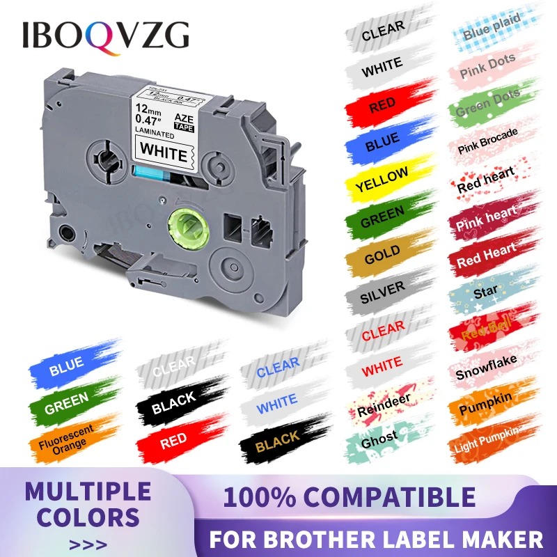 

IBOQVZG TZe-231 TZe-131 TZe231 Label Compatible for Brother Printer TZe-631 Laminated Tape Pattern Tapes PT-H110 Label Maker