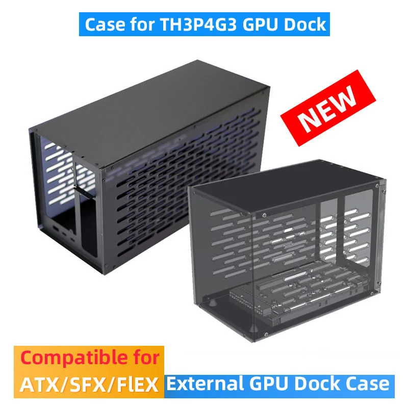 Estojo para Th3p4g3 Thunderbolt-compatível com Gpu Doca Quadro de Metal Mais Acrílico Placa Lateral Compatível para Atx Sfx Flex 1u Fonte de Alimentação