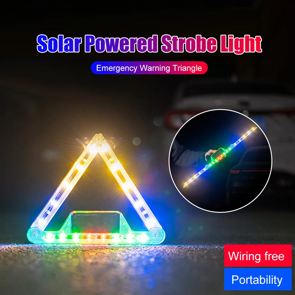 

Warning Light LED Solar RGB Car Strobe Anti Collision Lights Flasher Stroboscopes Emergency Warning Lighting Parking Signal Lamp