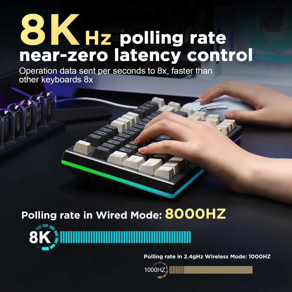 YUNZII RT80 Black Hall Effect 8K Rapid Trigger Gaming Mechanical