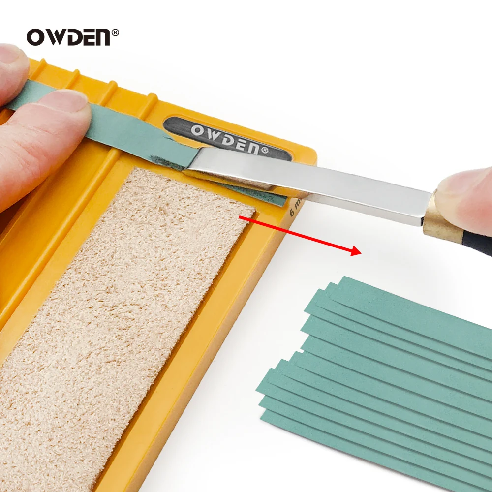 OWDEN 새로운 특허 샤프너 가죽 와이드 삽 가장자리 베벨러 수리 도구를 선명하게하기위한 사포가있는 확장 버전