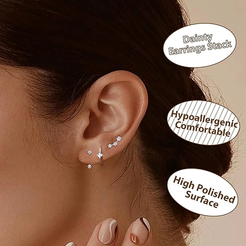 Cubic Zirconia Long Post Earrings For Sensitive Ears Limerencia