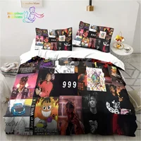 Rap Singer Juice Wrld 3D Print Bedding Set Single Twin Full Queen King Size Bed Set Adult Kid Bedroom Bedding Gift 2