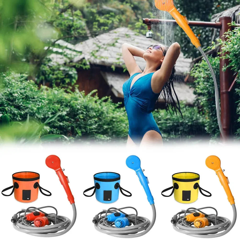 

DC12V Universal Car Washer Shower Set Portable Electric Pump Outdoor Camping Travel Car Washer Hiking Pet Washer 20L Bucket