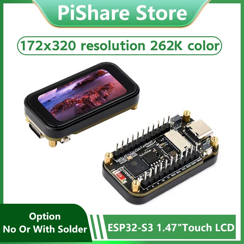 รูปสินค้า บอร์ดพัฒนา ESP32 S3 หน้าจอสัมผัส 1.47 นิ้ว