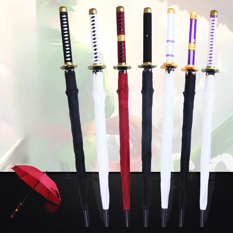 Anime Zoro Katana Umbrella Sword Long Rain Parasol Roronoa Zoro Cosplay Prop Real Size Japanese Katana Sabre Umbrella Parasol folding umbrella japanese umbrella