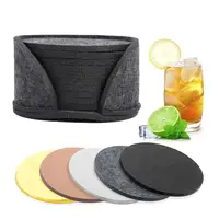 10 Pcs Felt Coasters Heat Insulation Water Absorbant Anti-scalding Table Protection Cup Drink Bottle Anti-skid Round Placemats 3
