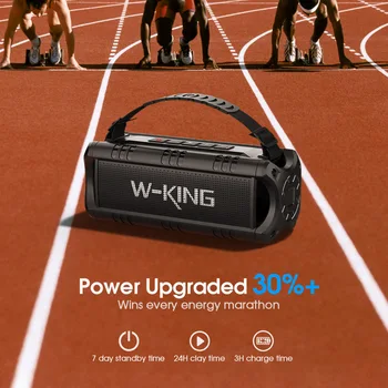 W-KING Bluetooth Speaker, 30W Portable Wireless Loud Speakers, IPX6 Waterproof Outdoor Speaker, 24H Playtime, EQ, AUX, TF Card 3