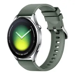 Premium Silicone Sport Bracelet - 22mm Wrist Band for Xiaomi Watch 2 Pro (Green - Silver)