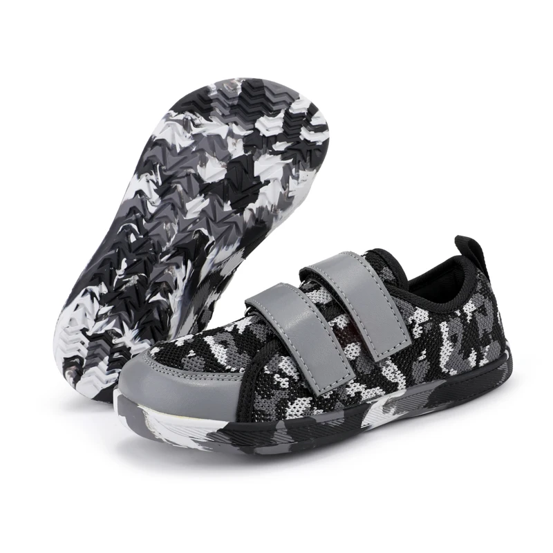 Barfußschuhe für Kinder, Crosstrainer, Zehenbereich, breite, minimalistische Sohle mit Null-Sprengung, lässige Strick-Walking-Sneakers 2024_voghion.com