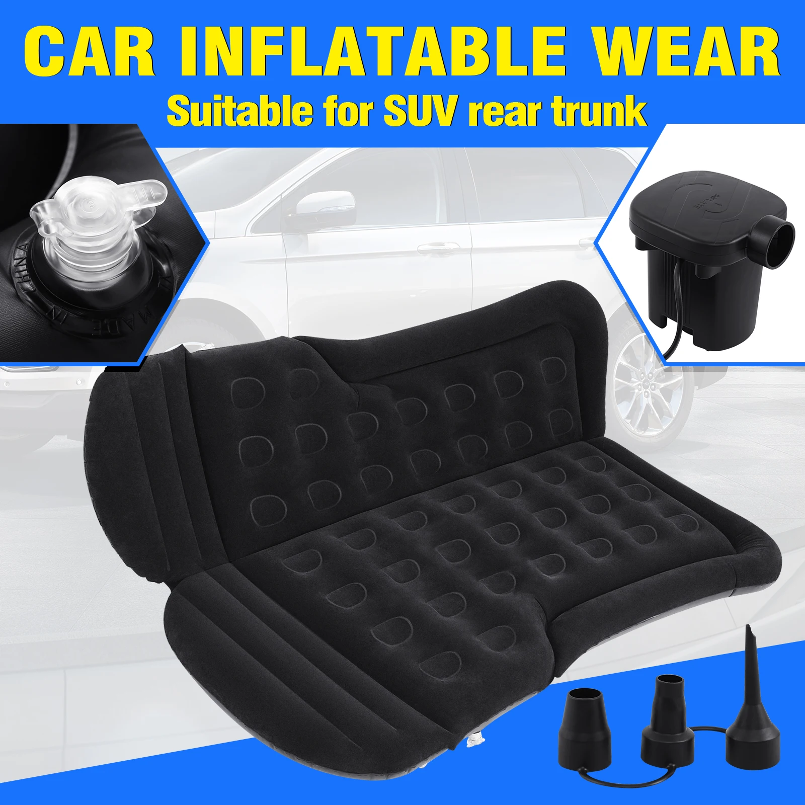 Samger Car Air Inflatable Travel Mattress Bed For Car Back Seat