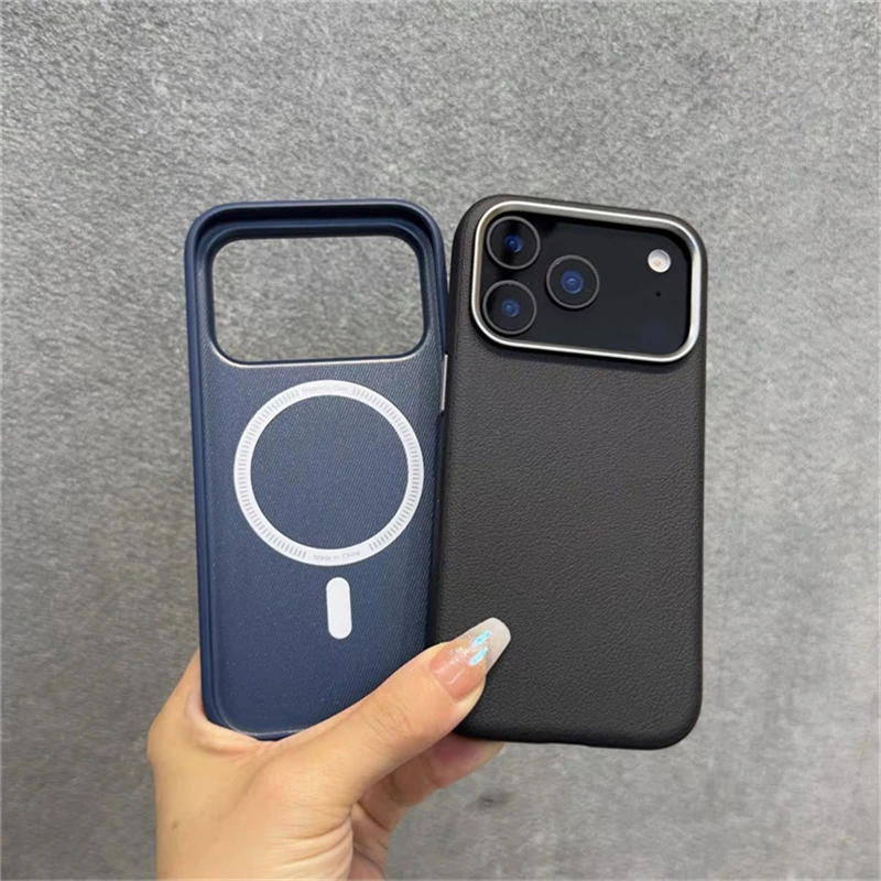 Magnetic Leather Luxury Case with Silicone Border and AI Button Bumper