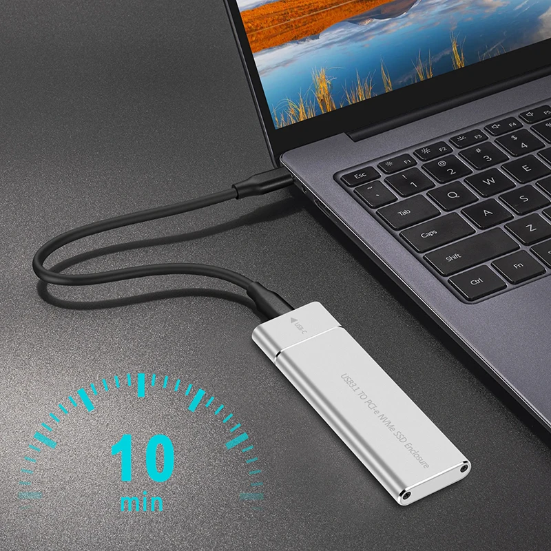 10Gbps, USB 3.1, Gen2, Adaptador USB C, Caixa de Alumínio, Novo