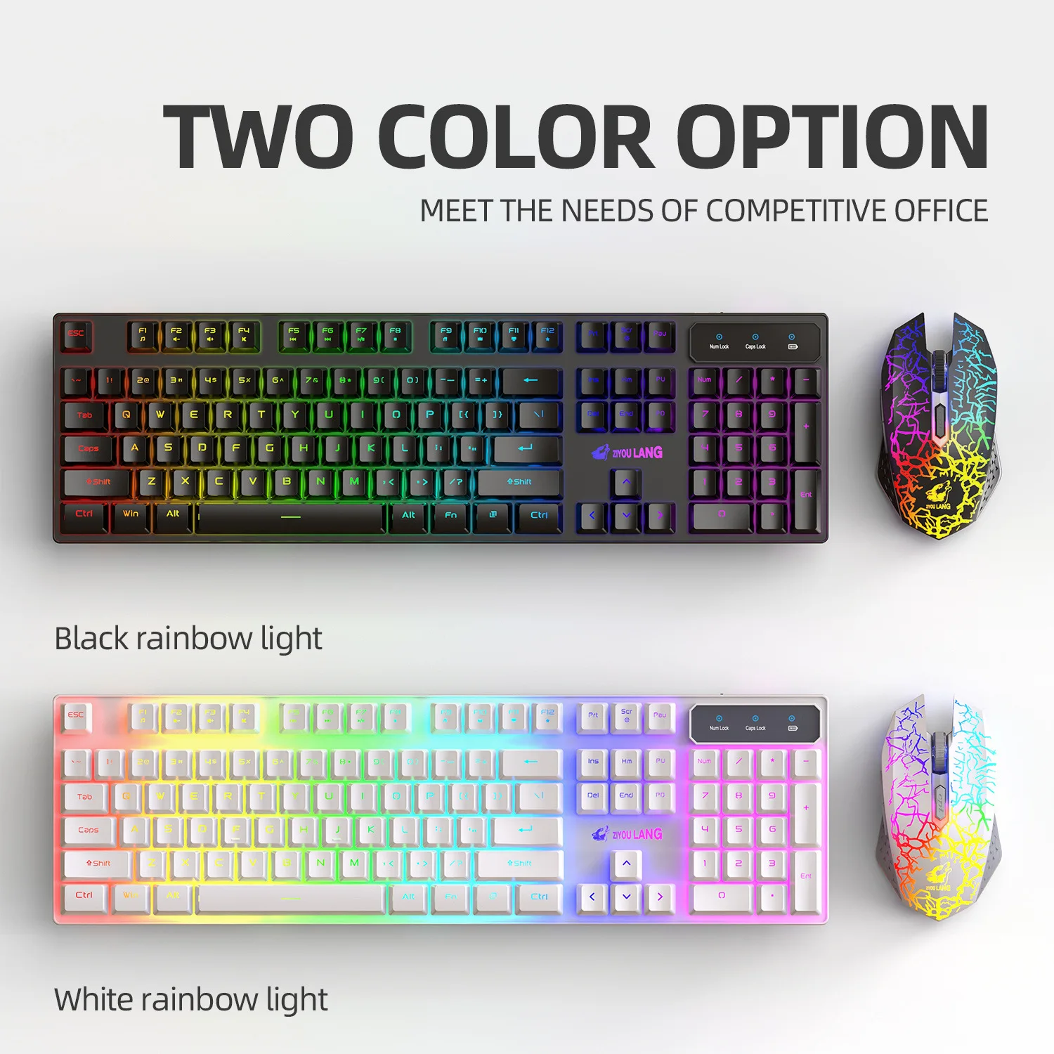 Retroiluminação RGB, Teclados recarregáveis, Combo para PC Gamer e Laptop, 2.4G