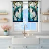 2-Panels Stained Glass Dolphin Decorative Curtains, Semi Transparent Without Lining, Durable Polyester Fiber Curtains 3