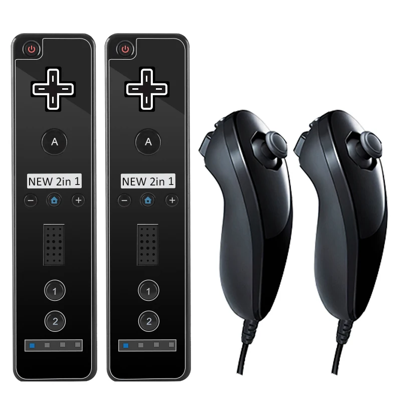 2PCS Remote Controller for Nunchuck Controller for Wii Console Wireless Gamepad with Motion Plus for Nintendo Wii Games Control2PCS Remote Controller for Nunchuck Controller for Wii Console Wireless Gamepad with Motion Plus for Nintendo Wii Games Control 