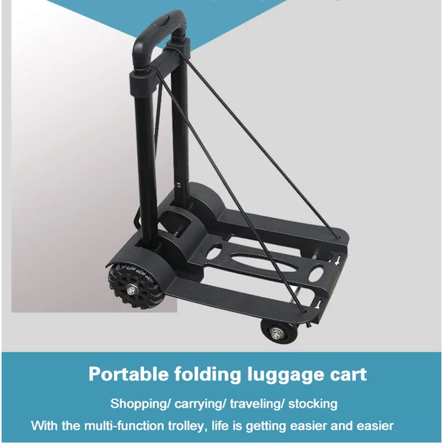 Új Összecsukható, Összecsukható Kézi Zsákos Teherautó -Kosár Kerékkocsi Utazási Poggyászkocsi Hordozható Otthoni Használat - Image 2