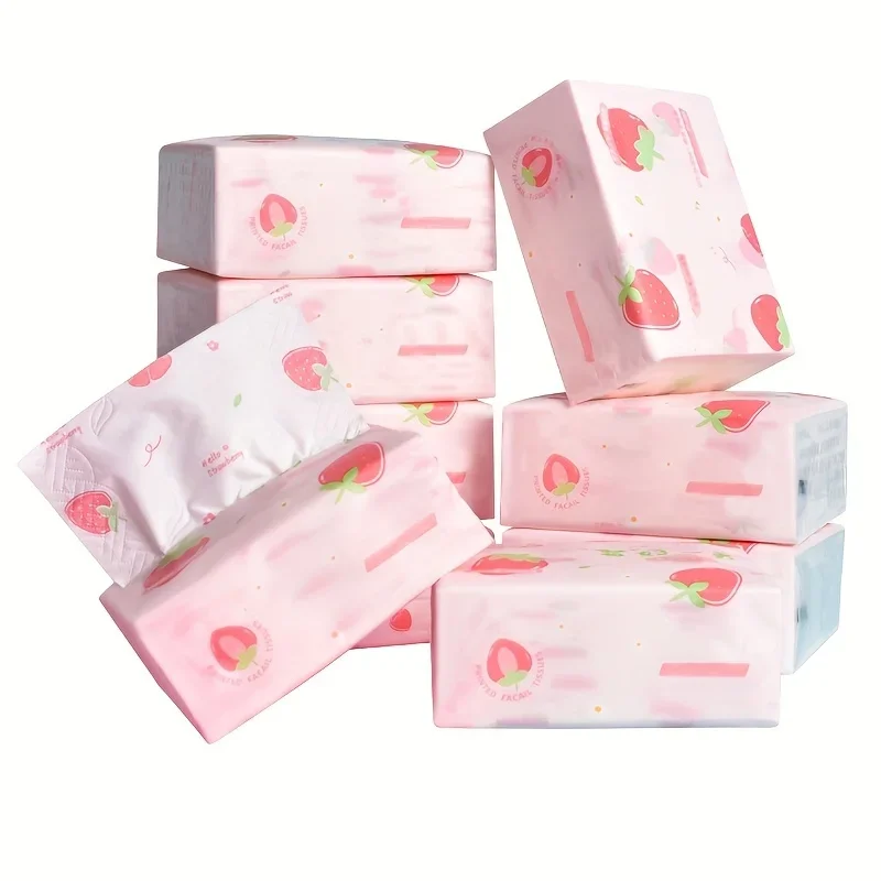 1 Pack/5 Packs  of Strawberry Printed 4-layer Soft Paper, Household Paper, Toilet Paper, Napkins, Kitchen Paper