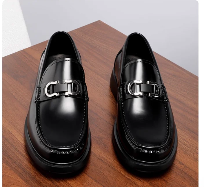 High-end Dacou Loafer Men's Shoes, Genuine Leather Business Casual Shoes, Thick-soled Leather Shoes for Men High-grade Slip-on,