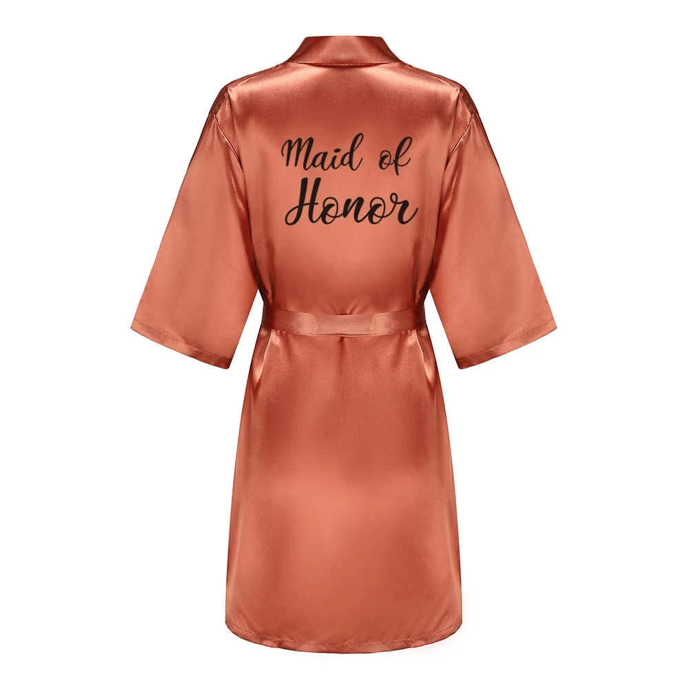 Satin silk robes plus size wedding bathrobe bride bridesmaid mother maid of honor gown women clothing sleepwear satin night robe