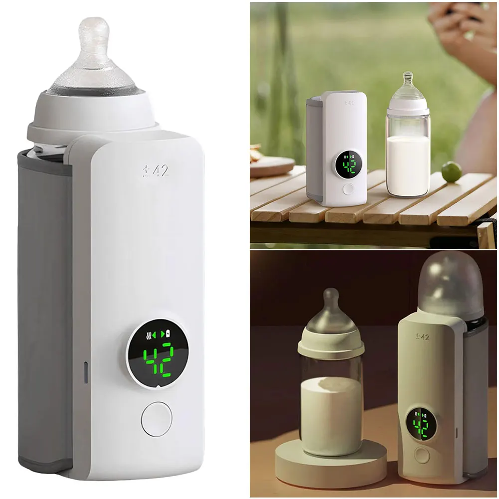 Portable Rechargeable Cordless Bottle Warmer with Digital Temperature Control