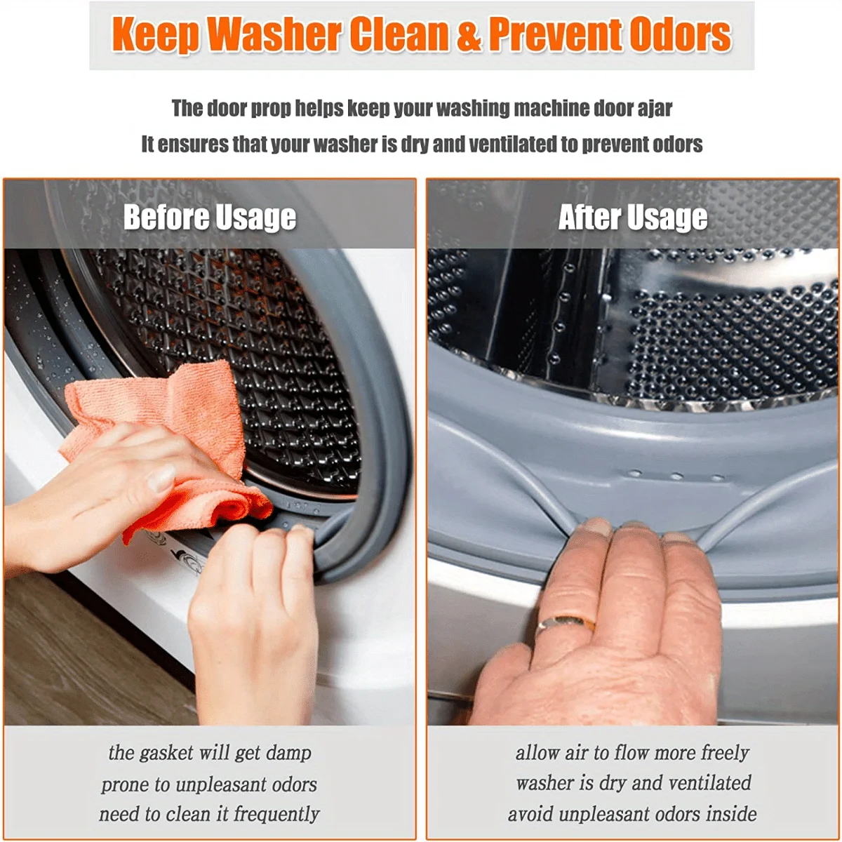 Magnetic Washer Door Prop for Front Load Machines & RV Laundry Doors