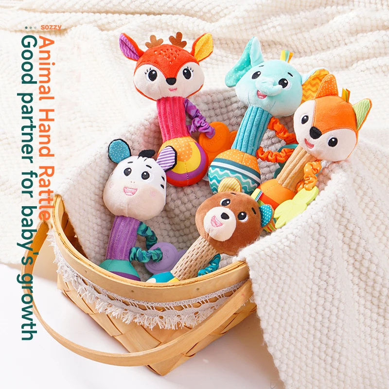Baby Soft Rattles Newborn Toys Cute Animal Rattle Toy Infant Crib Bed Stroller Seat Toys Toddler Grab Ability Training Plush Toy - 2