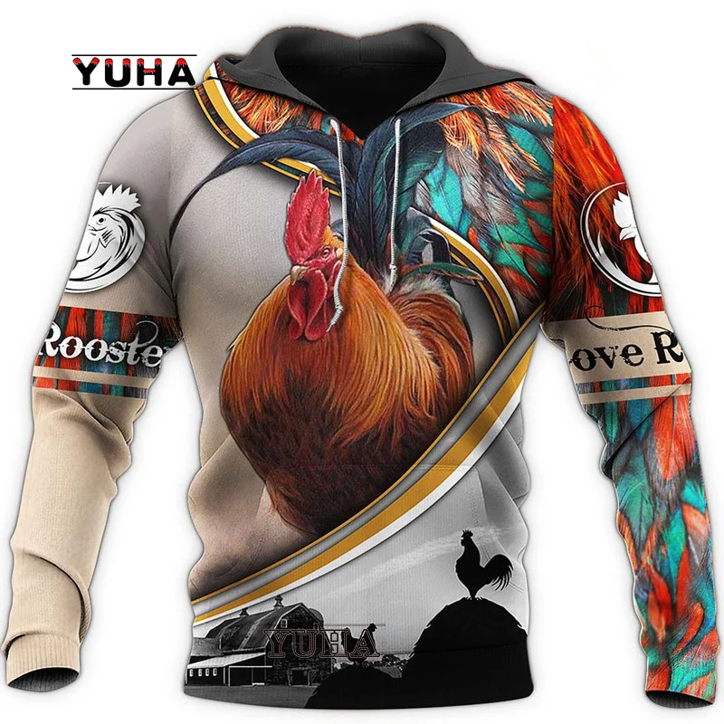

y2k Spring and Autumn Beautiful Mexican Rooster 3D Full Print Size Hoodie Man Women Harajuku Outwear Pullover Sweatshirt Unisex