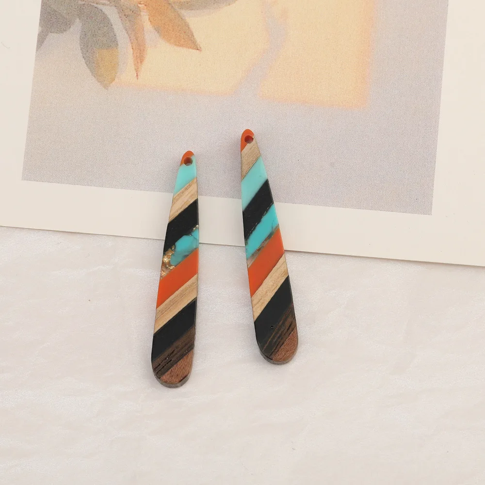 Cordial Design 50Pcs 8*44MM DIY Accessories/Hand Made/Stick Shape/Natural Wood & Resin/Charms/Jewelry Findings&Components - cordial