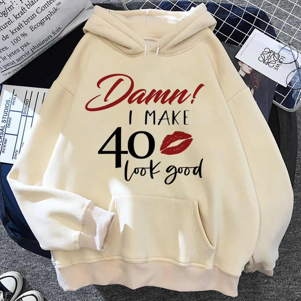 

40 Ans 40th Years Birthday hoodies women Kawaii anime 90s sweatshirts women graphic pulls