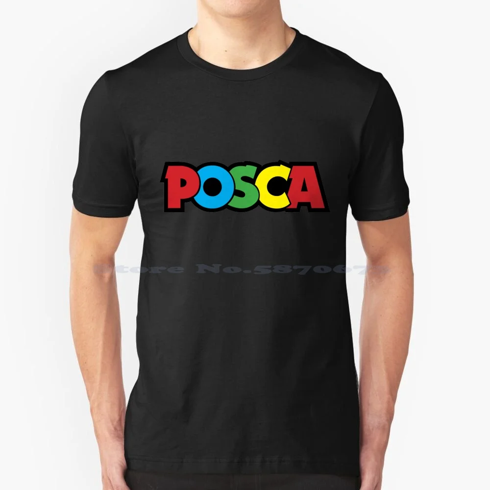Maglietta Di Marca Del Mercato Colorato 100% Cotone Tee Trendy Bold Urban Artist Colorful Posca Pennarelli Posca Painter Cool Meme