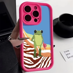 Adorable Floral and Cartoon Frog Strawberry Phone Case Cover - iPhone SE (2020) (Rose Red DH45)