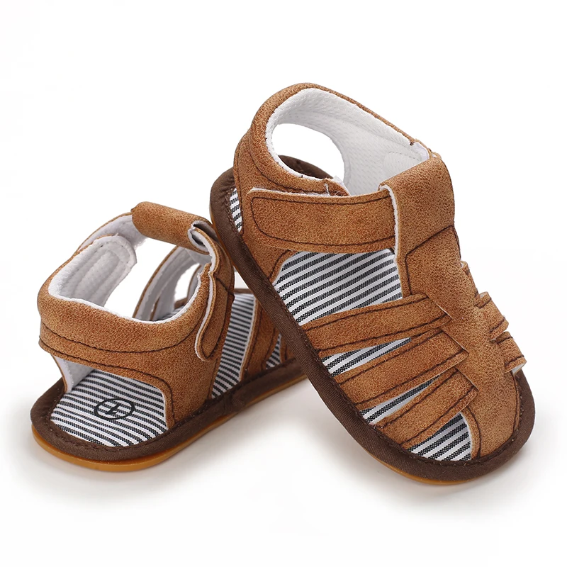 2023 NEW 0-18Months Kids Newborn Baby Boys Fashion Summer Soft Crib Shoes First Walker Anti Slip Sandals Shoes Soft Sole 4