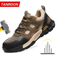 Men's safety shoes, anti smashing and anti stabbing work shoes, lightweight and breathable safety boots, tactical boots