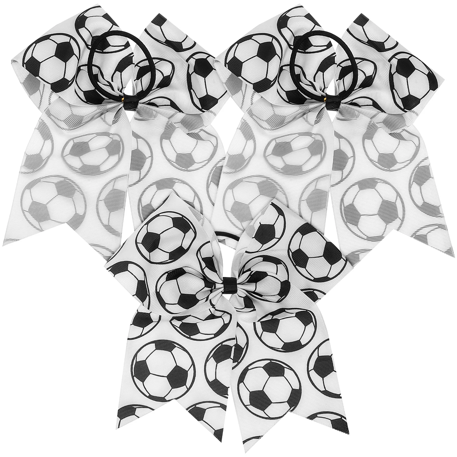 3 Pcs Football Children's Hair Tie Soccer Accessories Ties with Bows Rings for Women Toddler Headband 6