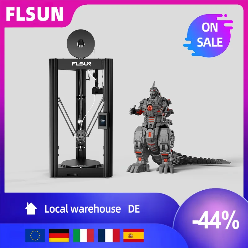 3D-Drucker Flsun Superracer Sr Stampante 3D Delta 200 Mm/S Ad Alta Velocità Tmc2209 Driver Silenzioso Processore A 32 Bit Linear Rail De Ship