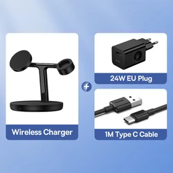 Magnetic 3-in-1 Wireless Charger Stand with 20W Fast Charging (Add 24W EU Plug)