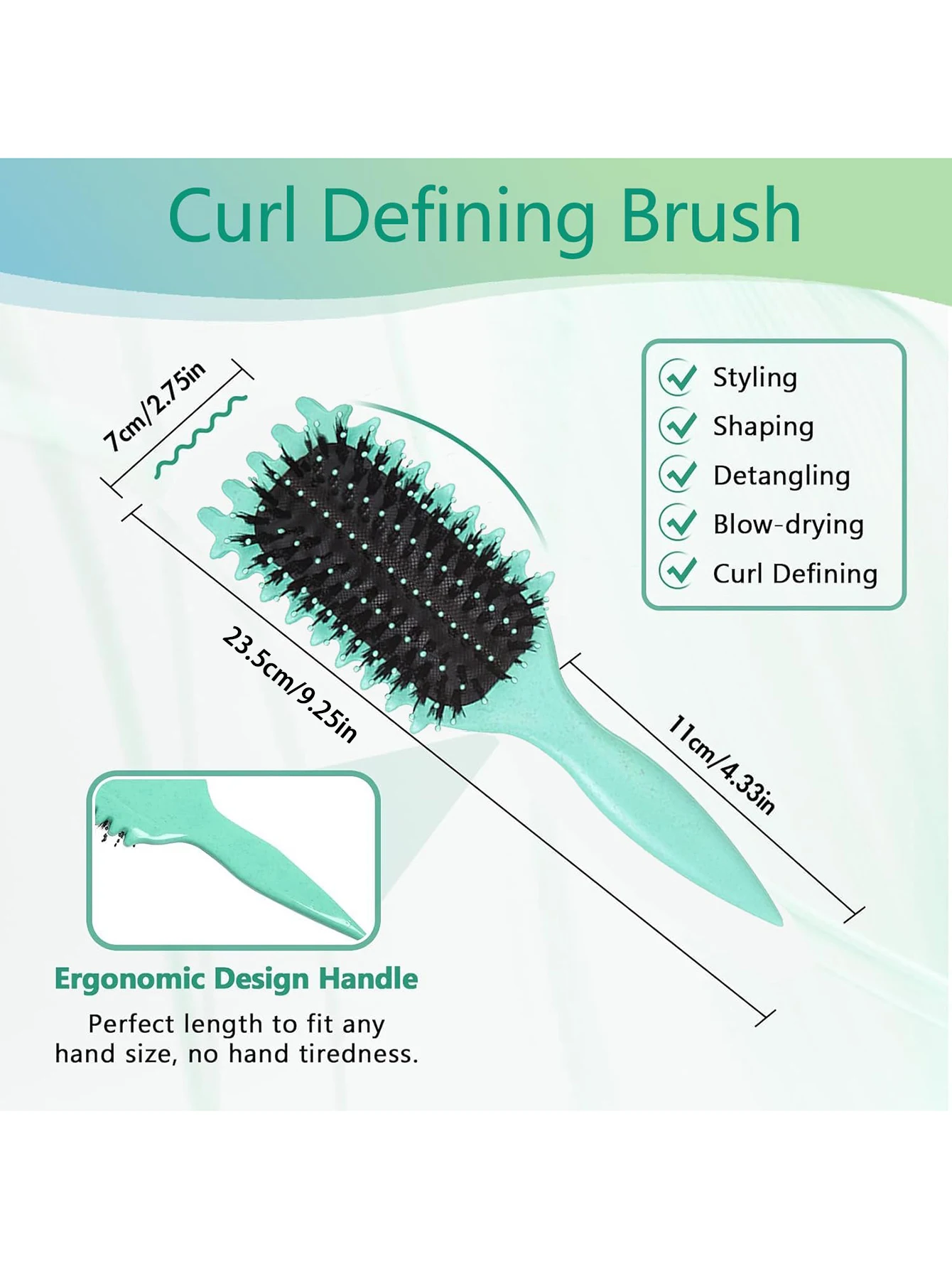 Hair Styling Brush 1PCS Curly Hair Definition Styling Brush Wrinkle Removal Hair Brush Entangled Wet Curly Comb Styling Tool