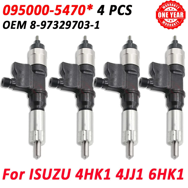 

4PCS New 095000-5470 Common Rail Injector 095000-5471 Diesel Fuel Nozzle 8973297031 For ISUZU N-Series 4JJ1 4HK1 6HK1